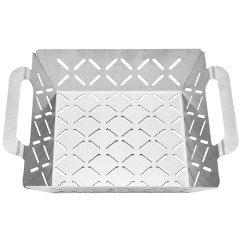 Vegetable Grill Basket, Outdoor Grilling Tool, 10.43x8.5x2.36 inches, Stainless Steel Net, Thicken Cooking Accessory, Camping Meat Vegetables, for Outdoor Kitchen Shrimp, Patio Barbecue Cookware Vegetable Grill Basket, Outdoor Grilling Tool, 10.43x8.5x2.36 inches, Stainless Steel Net, Thicken Cooking Accessory, Camping Meat Vegetables, for Outdoor Kitchen Shrimp, Patio Barbecue Cookware von Generisch