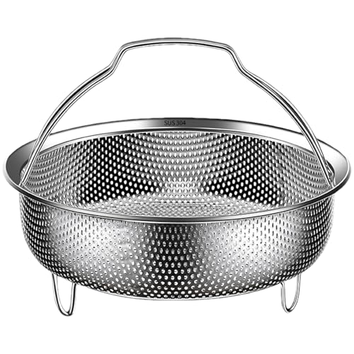 Veggie Dampfkorb – 1 Stück Edelstahl- -Dampfkorb | Dampfkorb zum Kochen | Topfeinsatz Dampfkorb Reiswäscher, Lebensmitteldampfer mit Griff und Standbein für Schnellkochtopf von Generisch
