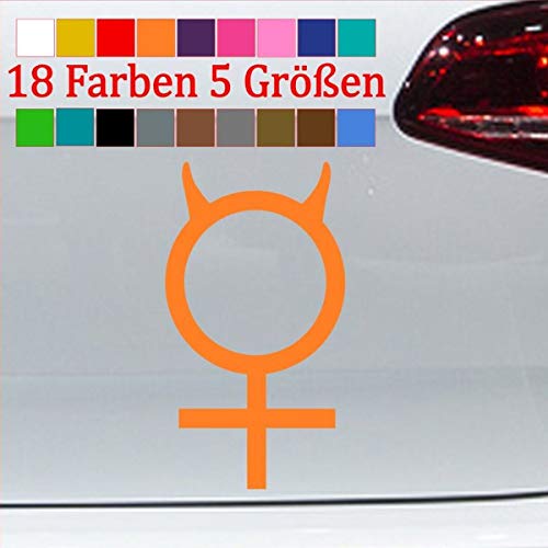 Venussymbol weiblich Aufkleber Devil Teufel Kleber Tussi Fun 18 Farben 34-Orange 10x5,5cm von Generisch