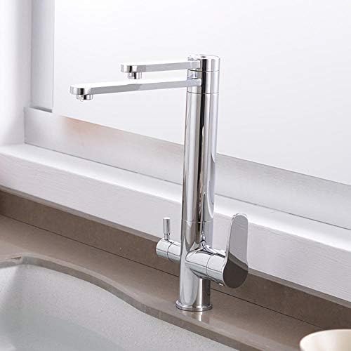 Verchromte 3-Wege-Küchenarmatur mit 360° Schwenkauslauf Doppelauslass Wasserfilter Wasserhahn Doppelgriff Mischbatterie Ideal für Unterspüle Installation & Hausmannskost Verchromte 3-Wege-Küchenarmatur mit 360° Schwenkauslauf Doppelauslass Wasserfilter Wasserhahn Doppelgriff Mischbatterie Ideal für Unterspüle Installation & Hausmannskost von Generisch