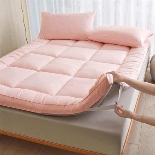 Verdickte Baumwoll-Matratze, atmungsaktiv, faltbar, Futon-Bodenmatte für Hotel und Schlafsaal, einfarbig, Rosa, 150 x 200 cm, bequeme Schlaflösung Verdickte Baumwoll-Matratze, atmungsaktiv, faltbar, Futon-Bodenmatte für Hotel und Schlafsaal, einfarbig, Rosa, 150 x 200 cm, bequeme Schlaflösung von Generisch