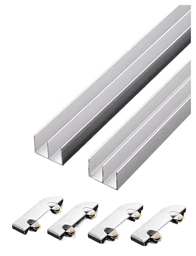 Verdickter 5 mm Aluminium-Legierungs-Glas-Schiebetürenschrank mit Doppelspur, 200 cm, langlebiges Schiebesystem und Schienenrad-Zubehör für Vitrinen-Display Verdickter 5 mm Aluminium-Legierungs-Glas-Schiebetürenschrank mit Doppelspur, 200 cm, langlebiges Schiebesystem und Schienenrad-Zubehör für Vitrinen-Display von Generisch