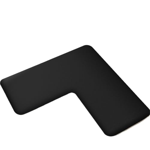 Verdickter Flanell, L-förmig, saugfähig, Bodenmatte und WC-Vorleger (schwarz, 120 x 120 x 45 cm) von Generisch