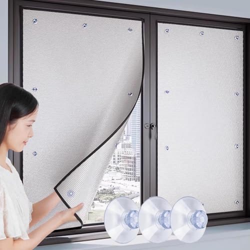 Verdunkelungs Fensterfolie Hitzeschutzfolie Sonnenschutz Anti-UV Fenster Sonnenschutzfolie Wärmereflektierende Aluminisierte Für Fenster Tür Glastrennwände(150x300 cm) von Generisch