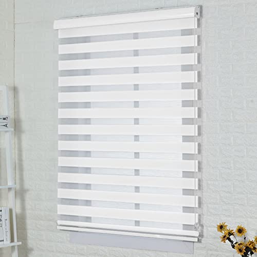 Verdunkelungsrollos aus doppeltem Stoff für Fenster und Türen, Tag- und Nachtschatten, 90 x 220 cm, komplett mit Beschlägen, stilvoll und funktional von Generisch