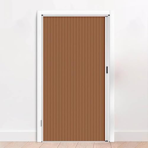 Verdunkelungsvorhang mit Plisseetür, unsichtbarer Schrankvorhang mit Aluminiumrahmen und Zellstoff, Raumteiler-Panel für Schlafzimmer, Badezimmer, von Generisch