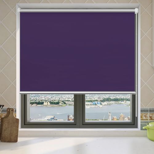 Verdunklungsrollo, isolierender Fenster- und Türvorhang, Sichtschutz, 110 cm x 250 cm, federbelastetes Design für optimale Lichtblockierung, anpassbar, dunkelgrau. von Generisch