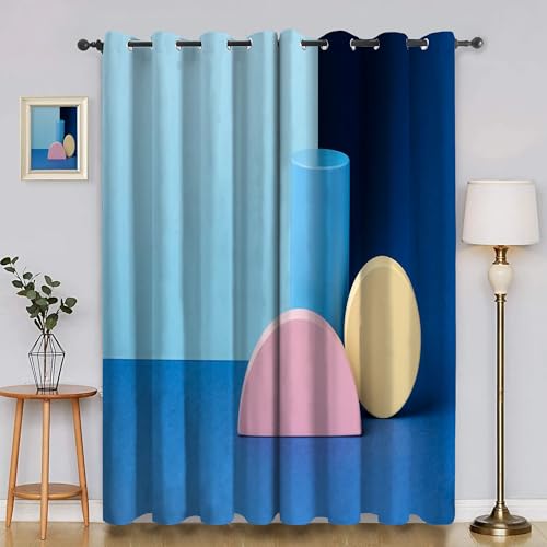 Verdunklungsvorhänge Geometrisch, Vorhang Blickdicht Muster Vorhänge mit öSen 2er Set für Schlafzimmer Kinderzimmer, Deko Gardinen Wohnzimmer - B140 x H260 cm aA4312 von Generisch