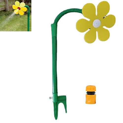 Verrückte Gänseblümchen-Bewässerung, lustige Gänseblümchen-Rasenbewässerung mit Sonnenblumentanz, 360 ° drehbares tanzendes Blumenwasser für Rasen und Garten. (Yellow) von Generisch
