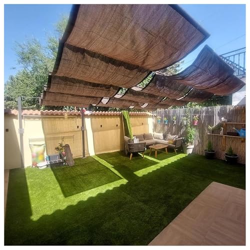 Versenkbare Pergola-Baldachin, Segelmaß, Schiebedrahtabdeckung für Terrasse und Garten, belüftetes Dach-Set für den Außenbereich (2,5 x 12 m), UV-Schutz, wetterbeständig, einfache Installation von Generisch