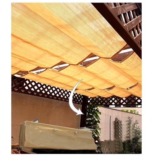 Versenkbare gewellte Markise für Pergola Outdoor Schattenlösung für Garten Terrasse Terrasse - Verstellbarer Sonnenschutz Abdeckung (3 x 8 m) von Generisch