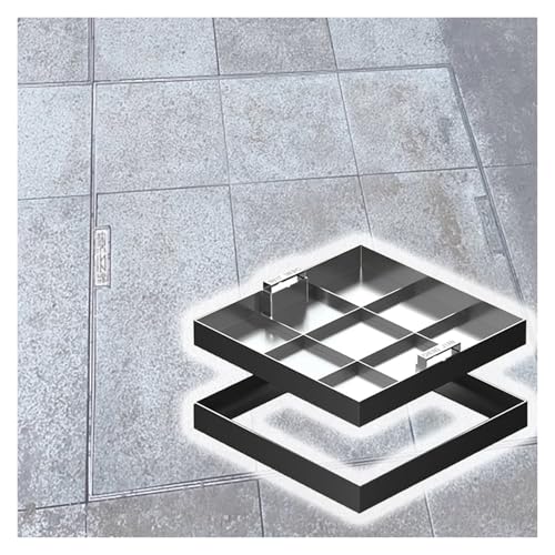 Versenkte Schachtabdeckung, quadratischer Edelstahldeckel für Garten & Auffahrt, unsichtbare Klärgrubenabdeckung für stark frequentierte Bereiche von Generisch