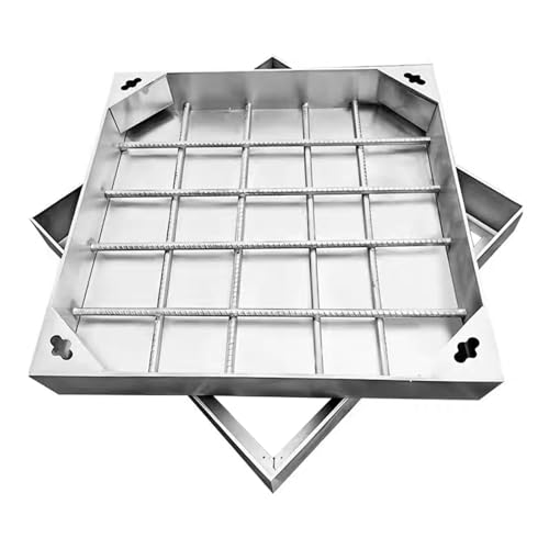 Versenkter Schachtdeckel und Rahmen, quadratische Klärgrubenabdeckung für Kanalinspektion, unsichtbares Design für Pflastersteine und den Außenbereich Versenkter Schachtdeckel und Rahmen, quadratische Klärgrubenabdeckung für Kanalinspektion, unsichtbares Design für Pflastersteine und den Außenbereich von Generisch