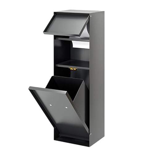 Verstecktes Badezimmer aus Edelstahl – versenkter Toilettenpapierhalter & Aufbewahrungsschrank mit Bürstenhalter für Duschräume, öffentliche Räume und Parks (grau) – platzsparendes Design von Generisch