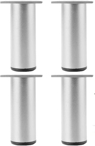 Verstellbare Aluminium-Möbelbeine – 4 runde Metallbeine für Sofa, Tisch, Bett, Schrank und Schreibtisch – langlebige und stilvolle Ersatzfüße für Heimdekoration von Generisch
