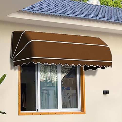 Verstellbare Balkonmarkise ohne Bohren UV-beständig & wasserdicht Klemmmarkise mit Handkurbel Manuell einziehbare Aluminiumlegierung Outdoor Markise für Terrasse & Terrasse von Generisch