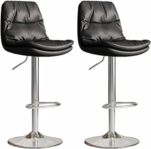 Verstellbare Barhocker, 2er-Set, drehbar, galvanisiertes Metall mit pneumatischer Hebebühne, Lederpolsterung, 150 kg Kapazität, ideal für Frühstücksbars Verstellbare Barhocker, 2er-Set, drehbar, galvanisiertes Metall mit pneumatischer Hebebühne, Lederpolsterung, 150 kg Kapazität, ideal für Frühstücksbars von Generisch