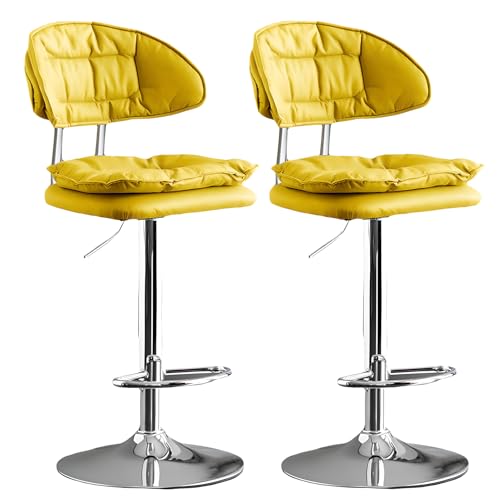 Verstellbare Barhocker, drehbar, Hochstühle für Kücheninsel, gepolstert, 6282 cm, perfekt für Esstisch oder Schreibtisch, verchromte Beine, modernes Design von Generisch