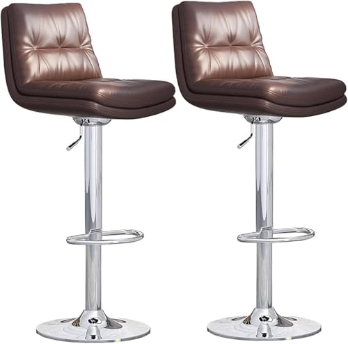 Verstellbare Barhocker 2er Set, Moderne PU Leder Drehbar Thekenhocker mit Rückenlehnen, Hohe Frühstücksstühle mit Metallgasdruckfeder für Kücheninsel & Esszimmer Verstellbare Barhocker 2er Set, Moderne PU Leder Drehbar Thekenhocker mit Rückenlehnen, Hohe Frühstücksstühle mit Metallgasdruckfeder für Kücheninsel & Esszimmer von Generisch