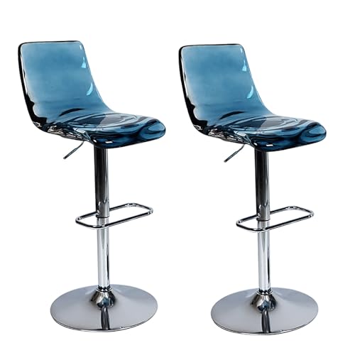 Verstellbare Barhocker-Set mit Rückenlehne und Fußstütze, transparentes Kunstharz, Küchenthekenstühle für Esskomfort Verstellbare Barhocker-Set mit Rückenlehne und Fußstütze, transparentes Kunstharz, Küchenthekenstühle für Esskomfort von Generisch