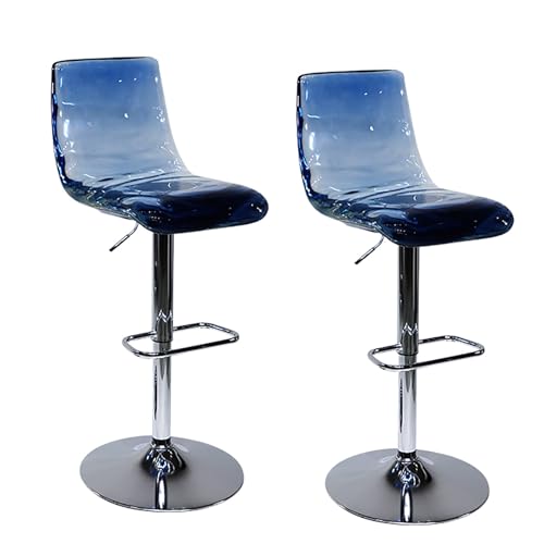 Verstellbare Barhocker-Set mit Rückenlehne und Fußstütze, transparentes Kunstharz, Küchenthekenstühle für Esskomfort Verstellbare Barhocker-Set mit Rückenlehne und Fußstütze, transparentes Kunstharz, Küchenthekenstühle für Esskomfort von Generisch