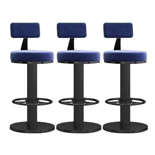 Verstellbare Barhocker aus Samt – Set mit 3 stilvollen Thekenstühlen für Kücheninsel & Hausbar, elegantes Design für Esszimmer & Lounge von Generisch
