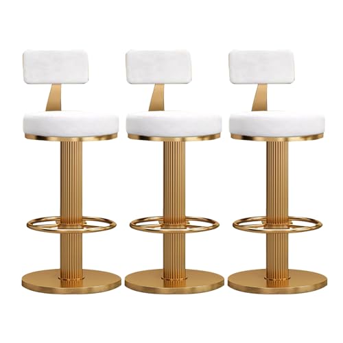 Verstellbare Barhocker aus Samt – stilvolle Thekenhöhe Stühle für Hausbar, Kücheninsel, Esszimmer – schickes und komfortables Design, 3er-Set Verstellbare Barhocker aus Samt – stilvolle Thekenhöhe Stühle für Hausbar, Kücheninsel, Esszimmer – schickes und komfortables Design, 3er-Set von Generisch
