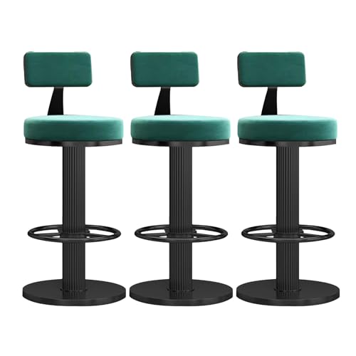Verstellbare Barhocker aus Samt – stilvolle Thekenhöhe Stühle für Hausbar, Kücheninsel, Esszimmer – schickes und komfortables Design, 3er-Set von Generisch