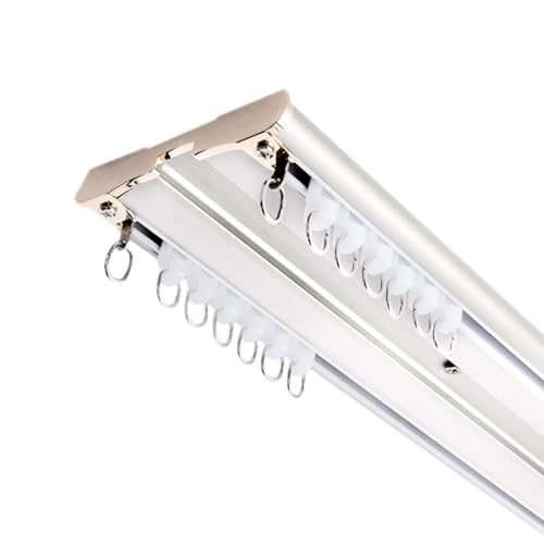 Verstellbare Doppel-Duschvorhangschiene, Deckenhalterung für platzsparendes Wohnzimmer und Badezimmer, einfache Installation Verstellbare Doppel-Duschvorhangschiene, Deckenhalterung für platzsparendes Wohnzimmer und Badezimmer, einfache Installation von Generisch