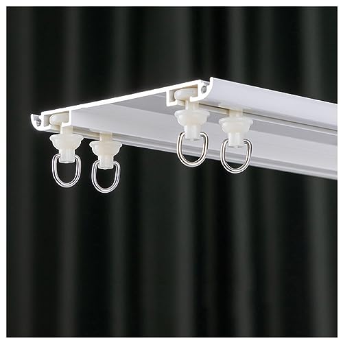 Verstellbare Doppelspur-Raumteiler-Gardinenstangen-Set für Innenräume, einfache Installation mit Eckwinkel-Design von Generisch