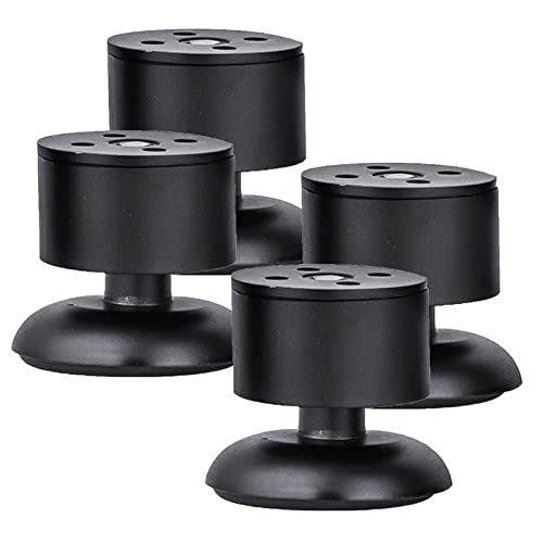 Verstellbare Edelstahl-Möbelbeine – 4 Stück Schrankfüße für Sofa, Bett, Kleiderschrank, TV-Ständer – strapazierfähig, 500 kg Tragkraft (schwarz, 8 cm) von Generisch