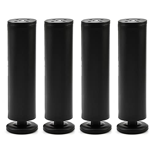 Verstellbare Edelstahl-Tischbeine – Metallstütze für Arbeitsplatten und Frühstücksbars, höhenverstellbar um 10 mm, inklusive Schrauben (3,5 cm schwarz) – langlebige und stilvolle Möbelfüße von Generisch