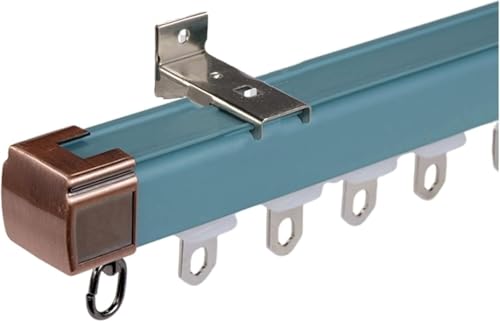 Verstellbare Gardinenstange, 100–600 cm, Aluminium-Vorhangschiene für Decken- oder Wandmontage, ideal für Wohnzimmer, Schlafzimmer und Raumteiler, Blau und stilvoll Verstellbare Gardinenstange, 100–600 cm, Aluminium-Vorhangschiene für Decken- oder Wandmontage, ideal für Wohnzimmer, Schlafzimmer und Raumteiler, Blau und stilvoll von Generisch