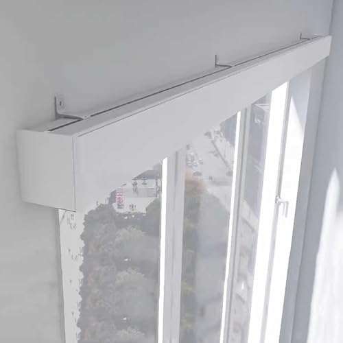 Verstellbare Gardinenstange aus Metall mit Volant-Panel für Privatsphäre in Bad und Wohnung, ideal für Erkerfenster und Heimdekoration von Generisch
