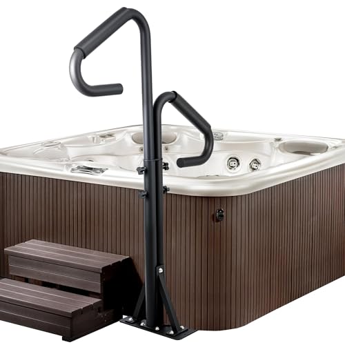 Verstellbare Höhe Whirlpool-Handläufe, Zwei-Wege-Spa-Handlauf mit 360° Drehgelenk, 272 kg Kapazität, schieben Sie unter der Halterung für den Innen- und Außenbereich von Generisch