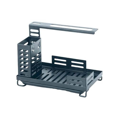 Verstellbare Küchenspüle Rack Abtropfbrett Geschirrtrockner mit Tablett mit Abflussschale & Großer Schwammhalter für Handtücher, Bürsten, Seife - Platzsparende Lösung Verstellbare Küchenspüle Rack Abtropfbrett Geschirrtrockner mit Tablett mit Abflussschale & Großer Schwammhalter für Handtücher, Bürsten, Seife - Platzsparende Lösung von Generisch