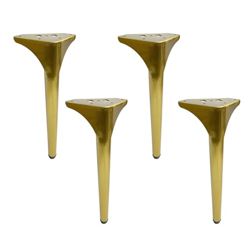Verstellbare Metall-Möbelbeine, 48 cm, gebürstetes Gold, für Sofa- und Tischbeine, DIY-Ersatzfüße für Couchtische, Schränke, TV-Ständer, Betten, Stühle, 4 Stück von Generisch