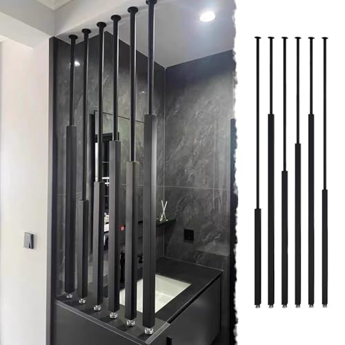 Verstellbare Raumteiler-Säulen 6er Set s für Badezimmer, Hotelzimmer, Büros, Restaurants, gewerbliche Nutzung, Wanddeckenmontage, 230 cm Höhe von Generisch