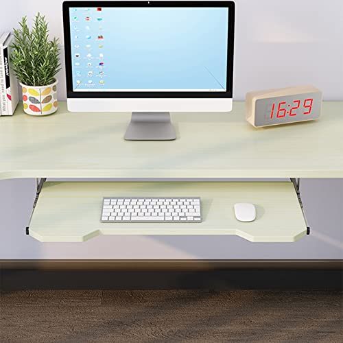Verstellbare Tastaturablage unter dem Schreibtisch – Tastaturschublade aus Holz für Computertischverlängerung 54/60/70 cm, ausziehbare Plattform, platzsparendes Design von Generisch