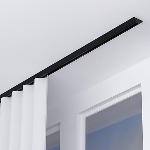 Verstellbare Teleskop-Duschvorhangstange, langlebig, 12 mm, ultradünne Aluminium-Deckenschiene für einfache Installation, perfekt als Raumteiler und platzsparend für Badezimmer und mehr von Generisch