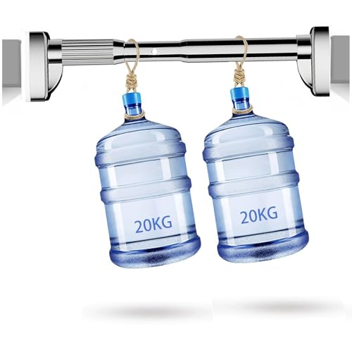 Verstellbare Teleskop-Duschvorhangstange, ohne Bohren, Spannstange 33 mm, perfekt für Badezimmer, Schränke, Türen, Küchen, Raumteiler (Schwarz, 410-500 cm) von Generisch