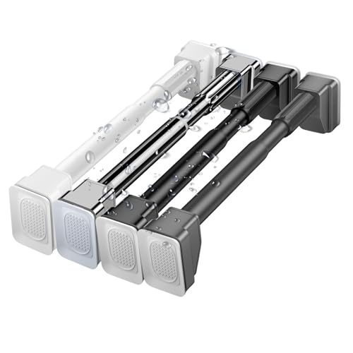 Verstellbare Teleskopstange Duschvorhangstange ohne Bohren,50-75cm Weiß Platzsparendes Design für Raumteiler & Balkon Einfache Installation Rostbeständig von Generisch