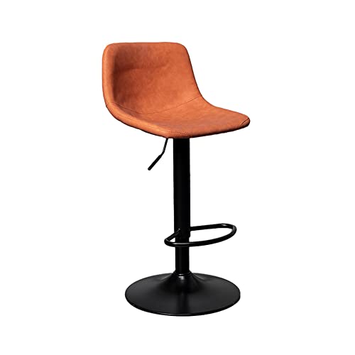 Verstellbare Thekenhöhe, 360° drehbar, Leder-Barhocker mit Rückenlehne und Fußstütze für Kücheninsel – moderne Bistrostühle, elegantes Design und Komfort von Generisch