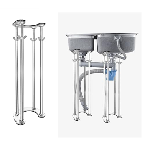 Verstellbare Unterbau-Waschbeckenhalterungen, robuste Edelstahl-Unterstützung für sichere Installation in Küche und Bad von Generisch