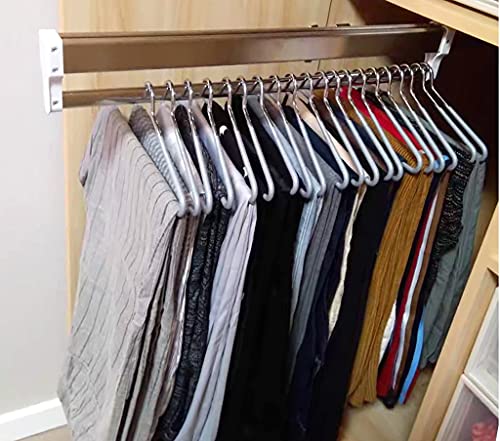 Verstellbare ausziehbare Kleiderstange, ausziehbar, 30 - 80 cm, Kleiderstange mit 2 Gleitschienen, 201 Stahl-Finish, platzsparender Kleiderständer von Generisch