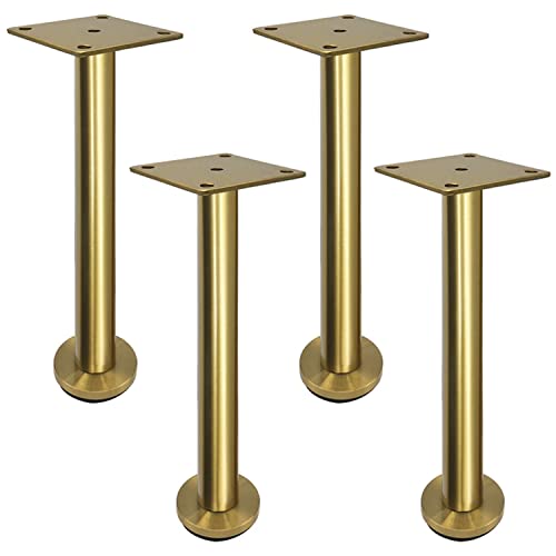 Verstellbare goldfarbene Edelstahl-Tischbeine – Set mit 4 modernen Möbelfüßen für Badezimmer, TV-Ständer und Heimdekoration (40 cm) – stilvolles, langlebiges und vielseitiges Design von Generisch
