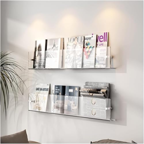 Verstellbarer Acryl-Wand-Zeitschriftenständer, transparenter Broschürenhalter für Schallplatten, Zeitungen und Comics, transparentes hängendes Bücherregal für Büro und Badezimmer von Generisch