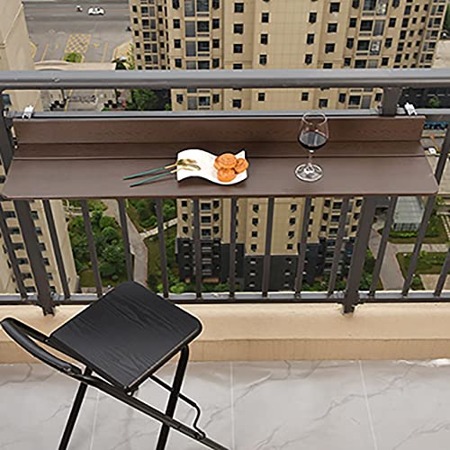 Verstellbarer Balkon-Bartisch für Geländer, Outdoor, klappbarer Hängeschrank, platzsparend, Wandtisch, für Terrasse und Garten, 60 x 27 cm Verstellbarer Balkon-Bartisch für Geländer, Outdoor, klappbarer Hängeschrank, platzsparend, Wandtisch, für Terrasse und Garten, 60 x 27 cm von Generisch