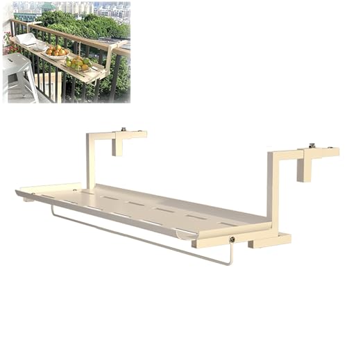 Verstellbarer Balkongeländertisch aus Metall - Outdoor Hängender Bartisch für Geländer, Perfekt für Terrassen, Gärten & Balkone, Platzsparendes Design, Einfache Installation Verstellbarer Balkongeländertisch aus Metall - Outdoor Hängender Bartisch für Geländer, Perfekt für Terrassen, Gärten & Balkone, Platzsparendes Design, Einfache Installation von Generisch