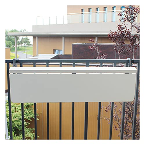 Verstellbarer Balkontisch, hängender klappbarer Couchtisch für Außenterrasse – Aluminium-Legierung, Edelstahl, Bar-Deck-Geländer, Gartenbaluster, 5 höhenverstellbar von Generisch